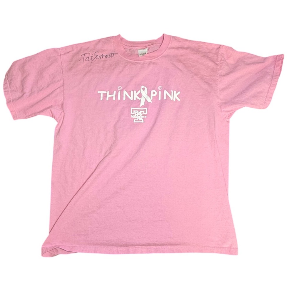 Anvil‎ Think Pink Pat Summitt Signed T-Shirt Lady Volunteers XL